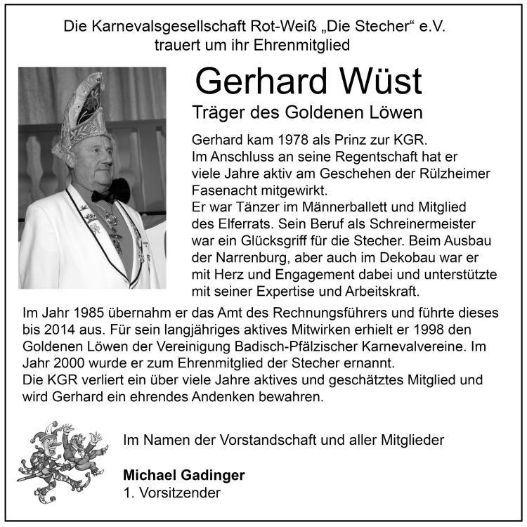 totesanzeige gerhard